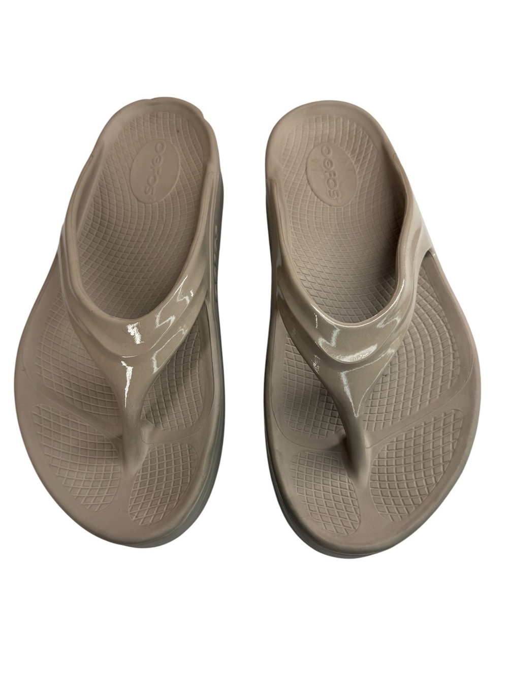 OOFOS OOmega OOlala Recovery Platform Flip Flop Sandals Nomad Taupe Women’s 7